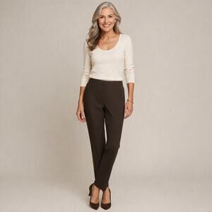 Pure J Jill brown stretch pants medium travel business casual classic